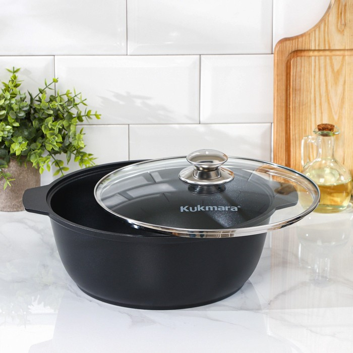 Жаровня «Традиция», 4 л, d=26 см, стеклянная крышка, антипригарное покрытие, цвет чёрный Жаровня «Традиция», 4 л, d=26 см, стеклянная крышка, антипригарное покрытие, цвет чёрный