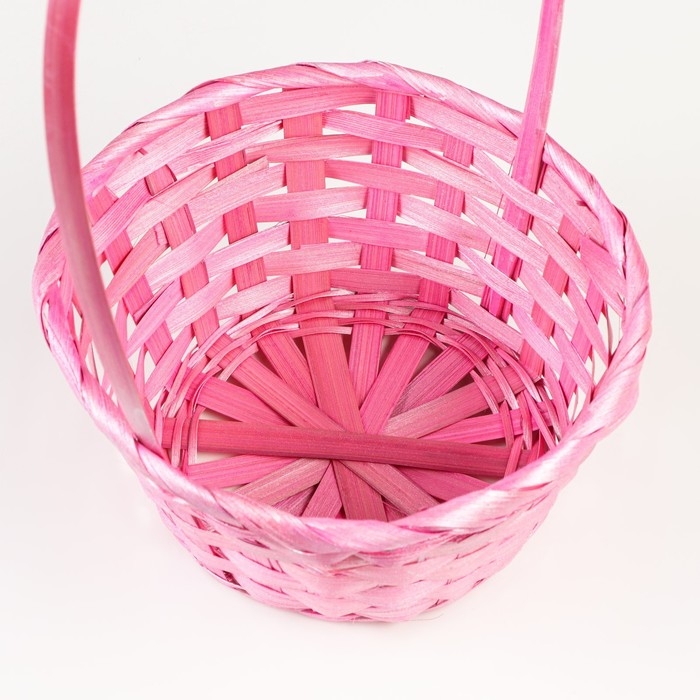 Корзина плетеная, бамбук, розовый, 19х19х32 см Корзина плетеная, бамбук, розовый, 19х19х32 см