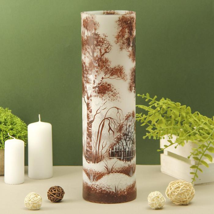 Ваза Ваза "Монохром" трубка-107 коричневый 10х35 см