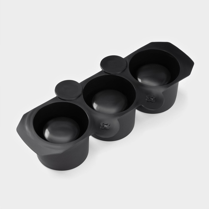 Форма для льда Доляна «Цилиндр», силикон, 21×4,5×9 см, 3 ячейки (5,5×4,5см), цвет чёрный Форма для льда Доляна «Цилиндр», силикон, 21×4,5×9 см, 3 ячейки (5,5×4,5см), цвет чёрный