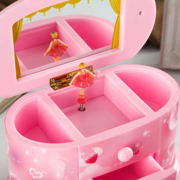 Шкатулка музыкальная с выдвижными ящиками Шкатулка музыкальная с выдвижными ящиками "Девичья" 20х10х10,5 см
