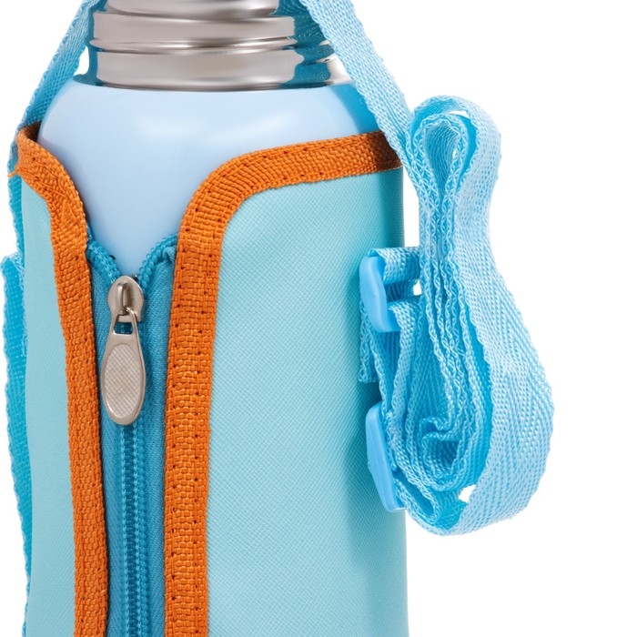 Термос, 600 мл, Детский "Динозавр", с кружкой, два вида крышек, сохраняет тепло до 8 ч