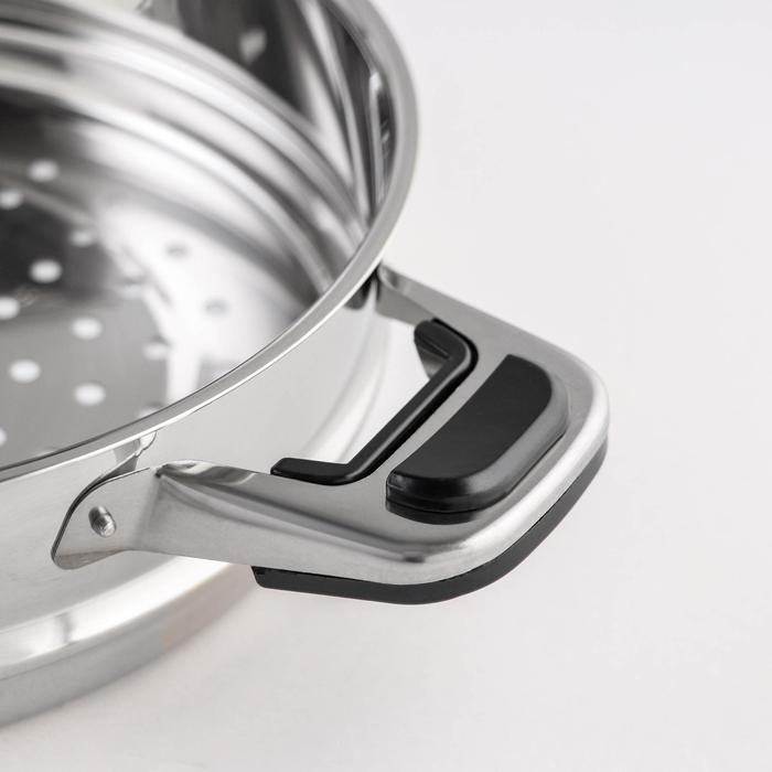 Мантоварка «Алтын», 13,7 л, d=24 см, 3 секции, капсульное дно, стеклянная крышка, индукция