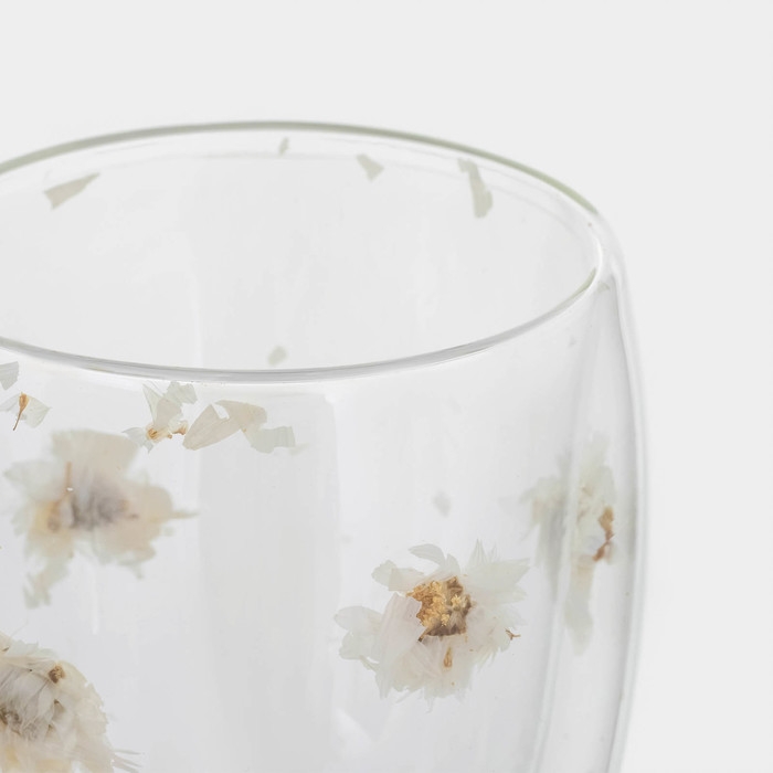 Набор стаканов с двойными стенками «Сухоцвет», 350 мл, 9,5х11,5 см, 2 шт Набор стаканов с двойными стенками «Сухоцвет», 350 мл, 9,5х11,5 см, 2 шт
