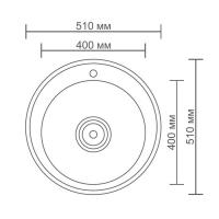 Мойка кухонная Accoona AD5151, врезная, круглая, толщина 0.6 мм, 510х165 мм, матовая