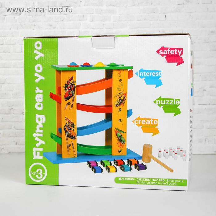 Автотрек 3 в 1 «Стучалка, гонки и боулинг», 32 × 14 × 29 см Автотрек 3 в 1 «Стучалка, гонки и боулинг», 32 × 14 × 29 см