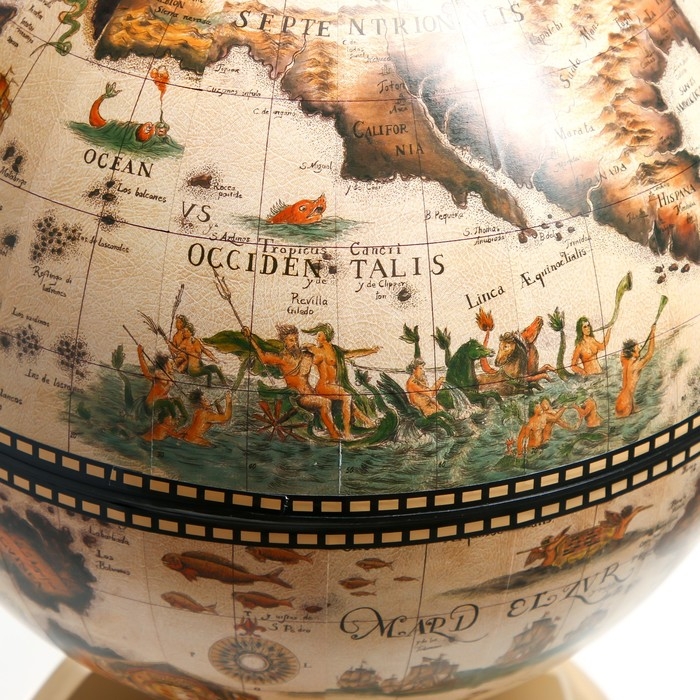 Глобус бар декоративный Глобус бар декоративный "Карта странника" белый 38х33х48 см