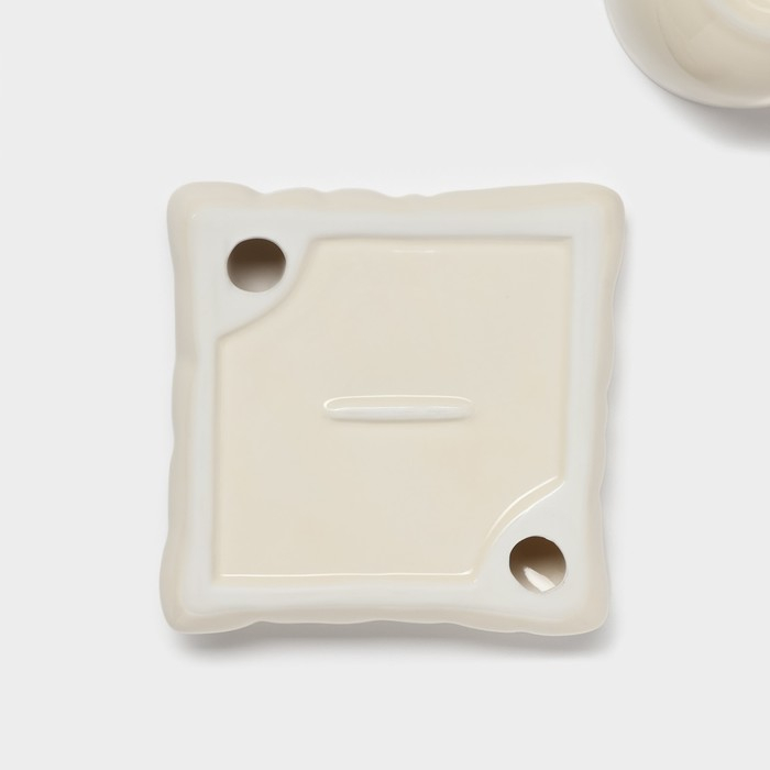 Чайная пара керамическая с ложкой «Зефирка», 2 предмета: чашка 250 мл, блюдце d=13 см, цвет бежевый Чайная пара керамическая с ложкой «Зефирка», 2 предмета: чашка 250 мл, блюдце d=13 см, цвет бежевый