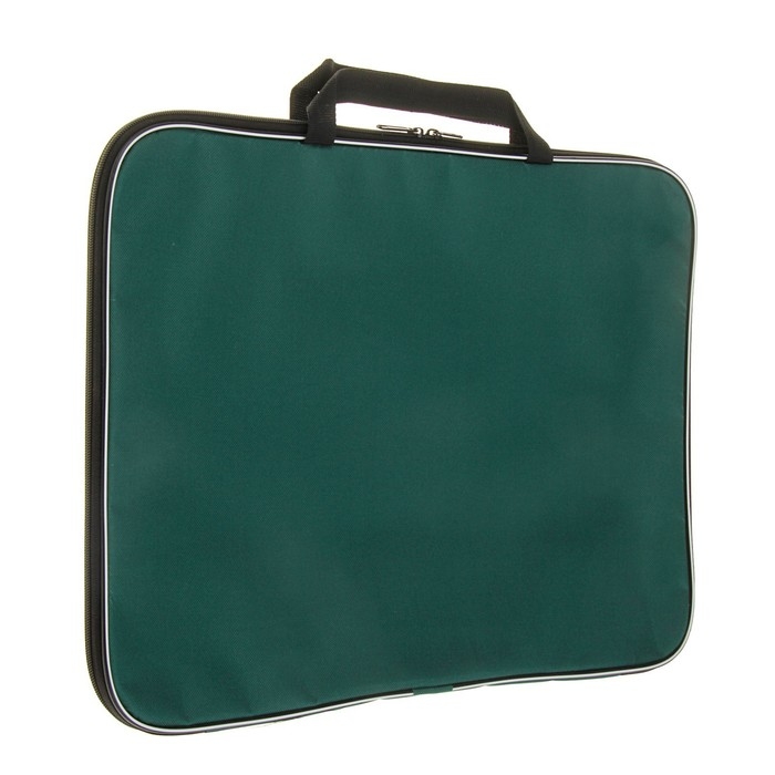 Папка для чертежей и рисунков А3, 470 х 350 х 20 мм, с ручками, текстильная, Calligrata Стандарт, Зеленая, плотность 600D Папка для чертежей и рисунков А3, 470 х 350 х 20 мм, с ручками, текстильная, Calligrata Стандарт, Зеленая, плотность 600D