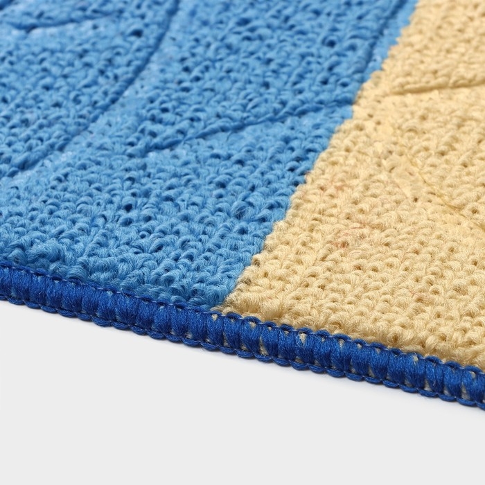 Коврик для дома Доляна «Листья», 40×60 см, цвет синий