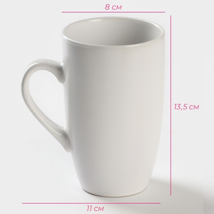 Кружка керамическая Доляна «Кот белый», 400 мл, цвет белый Кружка керамическая Доляна «Кот белый», 400 мл, цвет белый