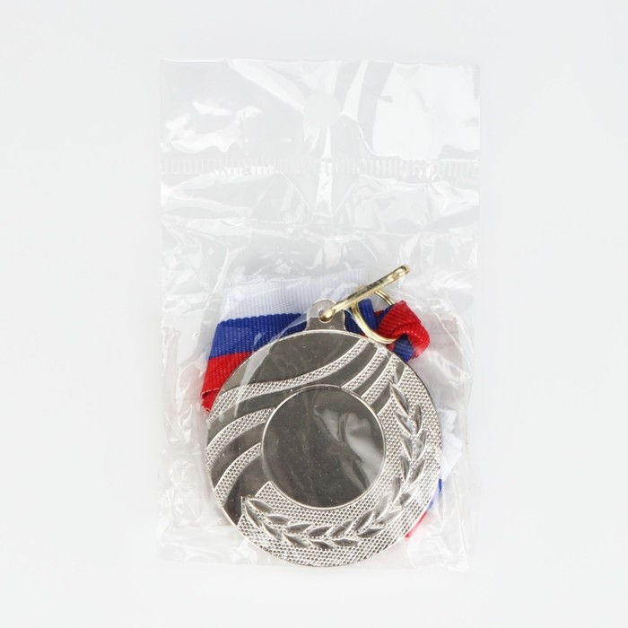 Медаль под нанесение 007, d= 5 см. Цвет серебро. С лентой Медаль под нанесение 007, d= 5 см. Цвет серебро. С лентой