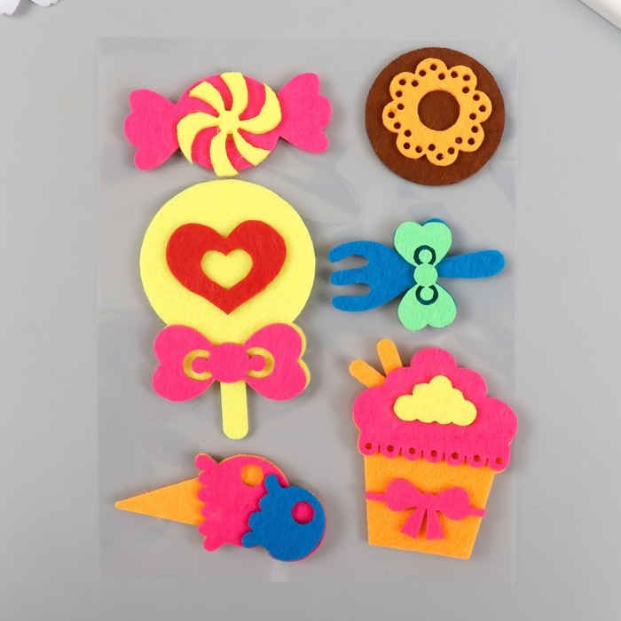 Наклейка фетр Наклейка фетр "Сладости" 21х12,3 см