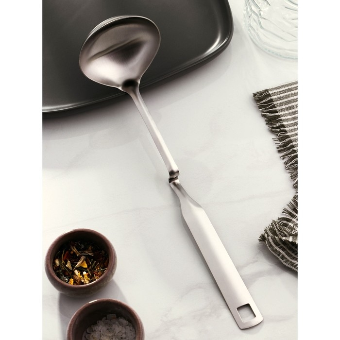 Половник из нержавеющей стали Доляна Bend, 60 мл, 29,5×8 см, цвет серебряный Половник из нержавеющей стали Доляна Bend, 60 мл, 29,5×8 см, цвет серебряный