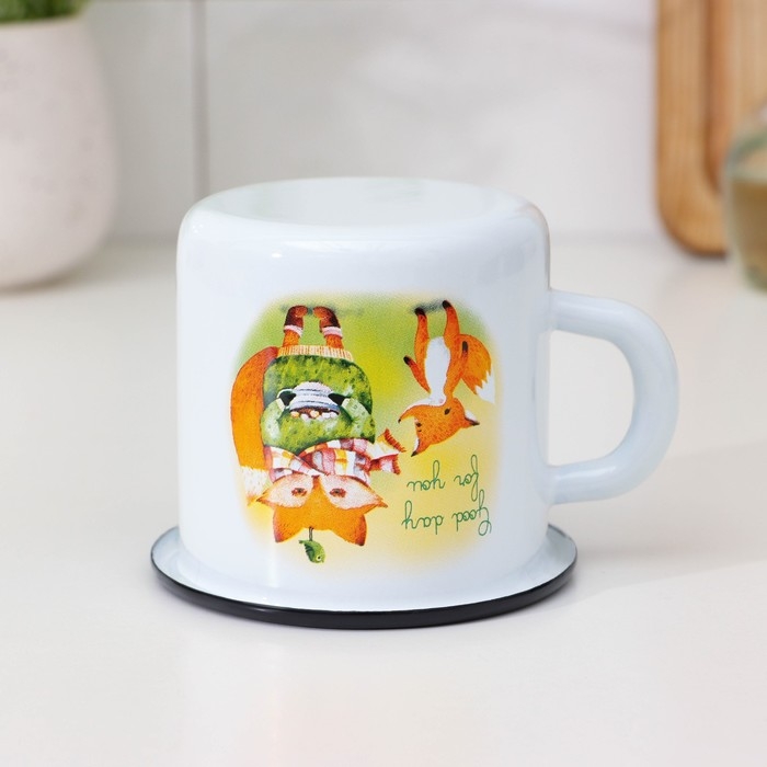 Кружка эмалированная «Для тебя», 400 мл, цвет белый Кружка эмалированная «Для тебя», 400 мл, цвет белый