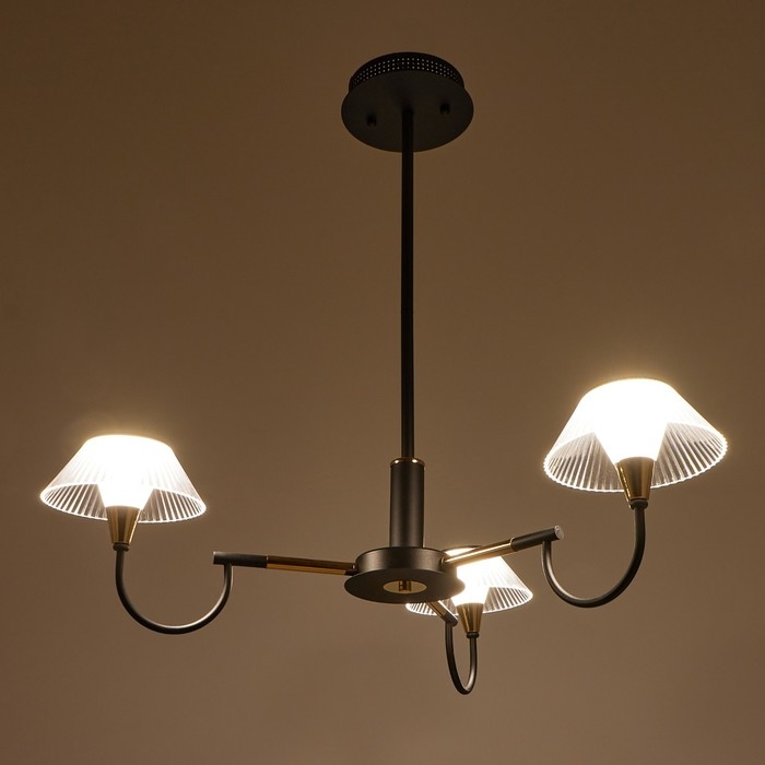 Люстра 1695/3 LED 72Вт 3000-6000К черно-золотой 65х65х26,5 см BayerLux