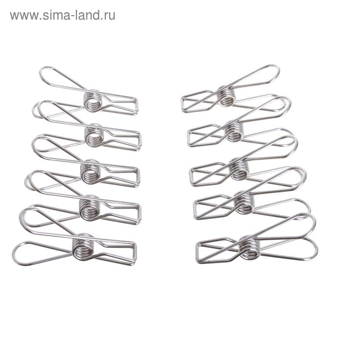 Прищепки из нержавеющей стали (набор 10 шт.), 6×1,5×2, цвет хром
