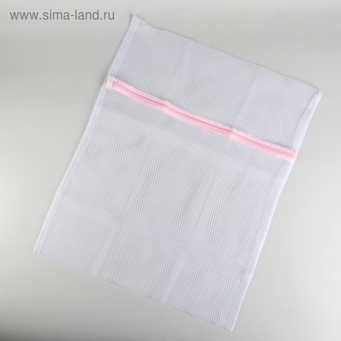 Мешок для стирки белья Доляна, 50×60 см, крупная сетка, цвет белый