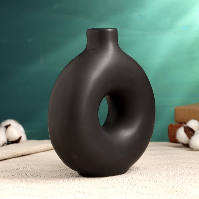 Кашпо - ваза  Кашпо - ваза "Линд" черная, 21х17х7см