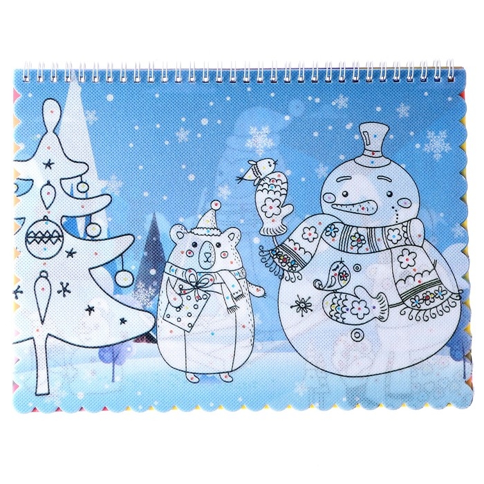 Книжка-раскраска многоразовая «Новый год» фломастеры 12 цв., 3D очки, бутылочка для воды Книжка-раскраска многоразовая «Новый год» фломастеры 12 цв., 3D очки, бутылочка для воды