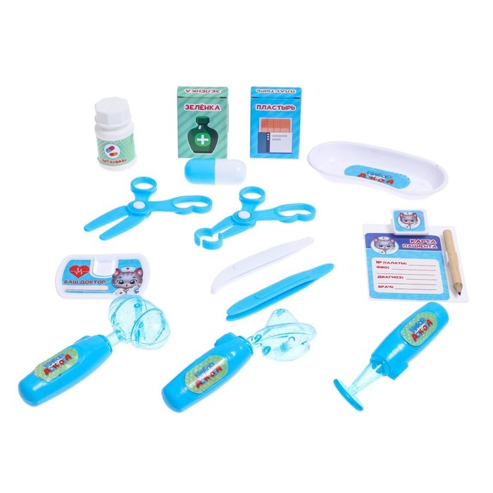 Игровой набор доктора «Учимся лечить» в коробке,14 предметов Игровой набор доктора «Учимся лечить» в коробке,14 предметов