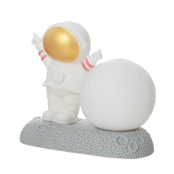 Ночник Ночник "Крутой космонавт" LED 2Вт RGB от батареек 3хLR44 бело-золотой 11х6х11 см RISALUX