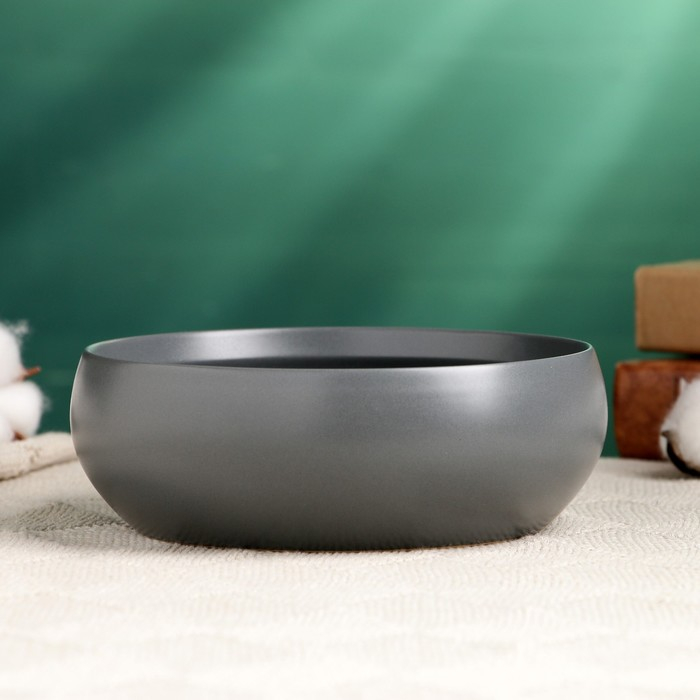 Кашпо - бонсайница "Хансен" серое, 16х5см