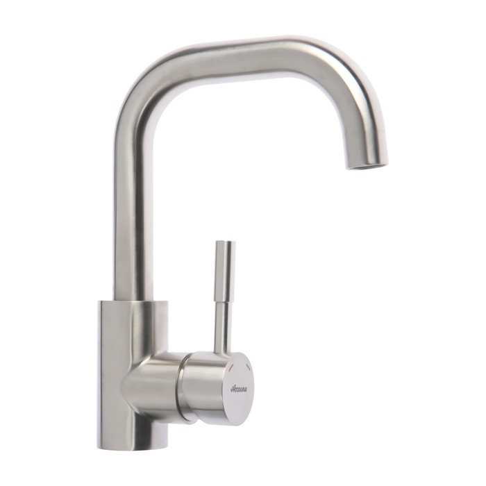 Смеситель для раковины Accoona A9690-8, однорычажный, длина излива 142 мм, сатин Смеситель для раковины Accoona A9690-8, однорычажный, длина излива 142 мм, сатин