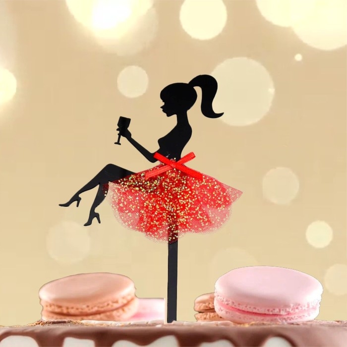 Топпер «Девушка» с бокалом Топпер «Девушка» с бокалом