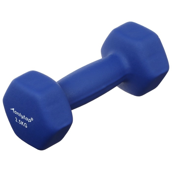 Набор гантелей неопреновых ONLYTOP 10 кг: 1 кг х 2 шт., 1,5 кг х 2 шт., 2,5 кг х 2 шт. Набор гантелей неопреновых ONLYTOP 10 кг: 1 кг х 2 шт., 1,5 кг х 2 шт., 2,5 кг х 2 шт.