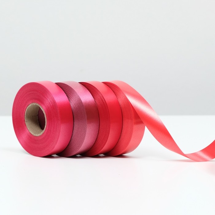 Лента для декора и подарков, красный МИКС, 2 см х 45 м Лента для декора и подарков, красный МИКС, 2 см х 45 м