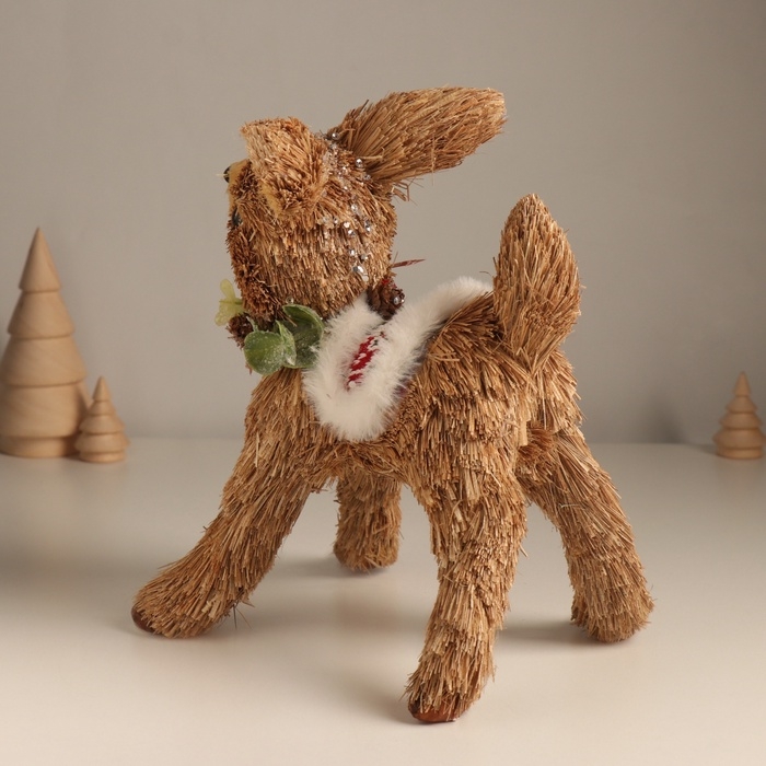 Декор  Декор "Оленёнок в новогодней накидке" 18х15х21 см