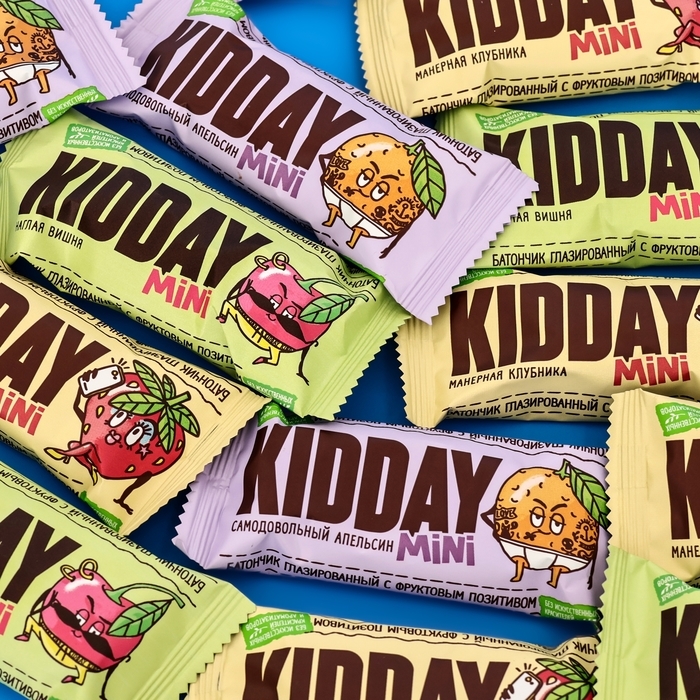 Батончик глазированный Батончик глазированный "KIDDAY mini", фруктовое ассорти, 300 г