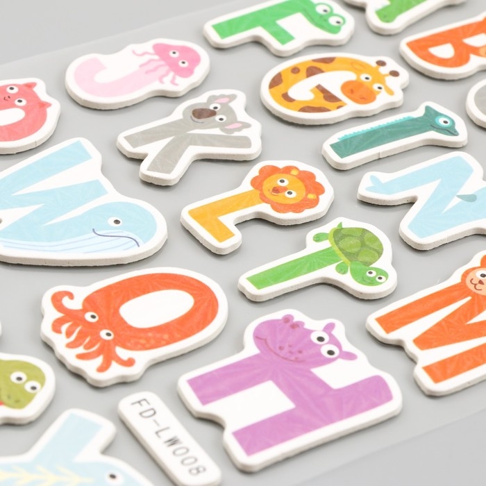 Наклейка EVA, бумага "Голография. Интересные буквы"  14,5х31 см