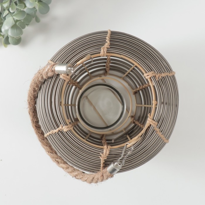 Подсвечник пластик на 1 свечу Подсвечник пластик на 1 свечу "Амфора" коричневый 11х20х26 см