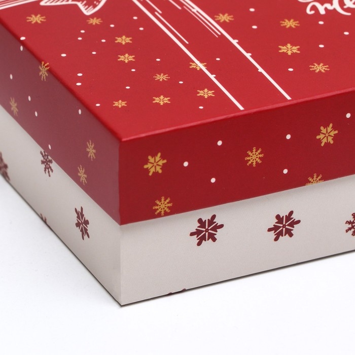 Новый год. Коробка подарочная новогодняя складная, Новый год. Коробка подарочная новогодняя складная, "Изысканность", 16,5 х 12,5 х 5,2 см