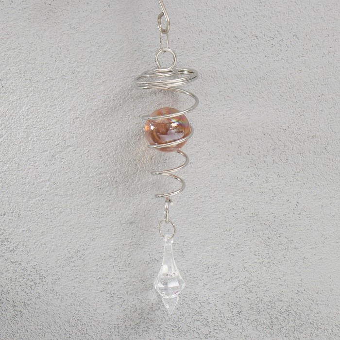 Ветряной колокольчик металл 3D "Ажурная бабочка" с бусиной 13,5х13,5х31 см