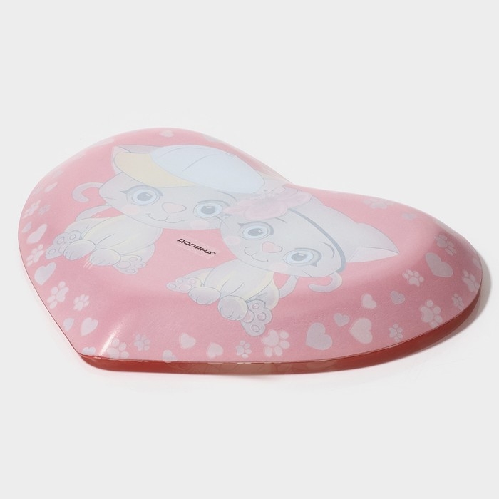 Блюдо стеклянное сервировочное Доляна «Сердце. Котики», 25×21×2,3 см, цвет красный Блюдо стеклянное сервировочное Доляна «Сердце. Котики», 25×21×2,3 см, цвет красный