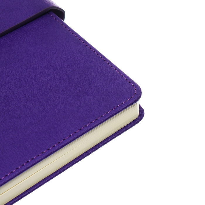 Ежедневник недатированный А5, 140л, клетка, к/зам, с ручкой, в подар. короб., Фиолетовый