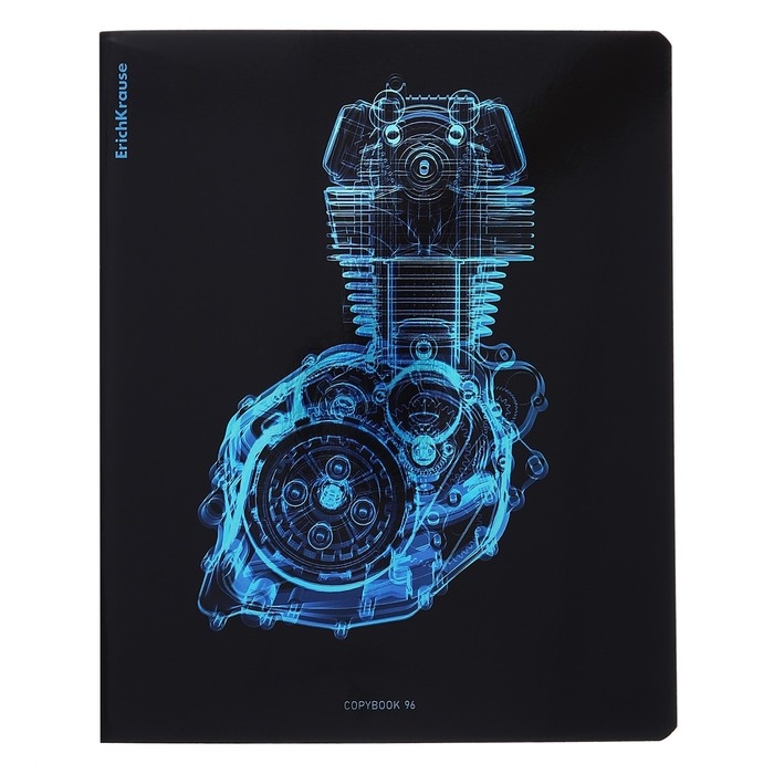 Тетрадь 96 листов в клетку, ErichKrause X-Ray в деталях, обложка мелованный картон, голографическая ламинация, блок офсет 100% белизна, МИКС