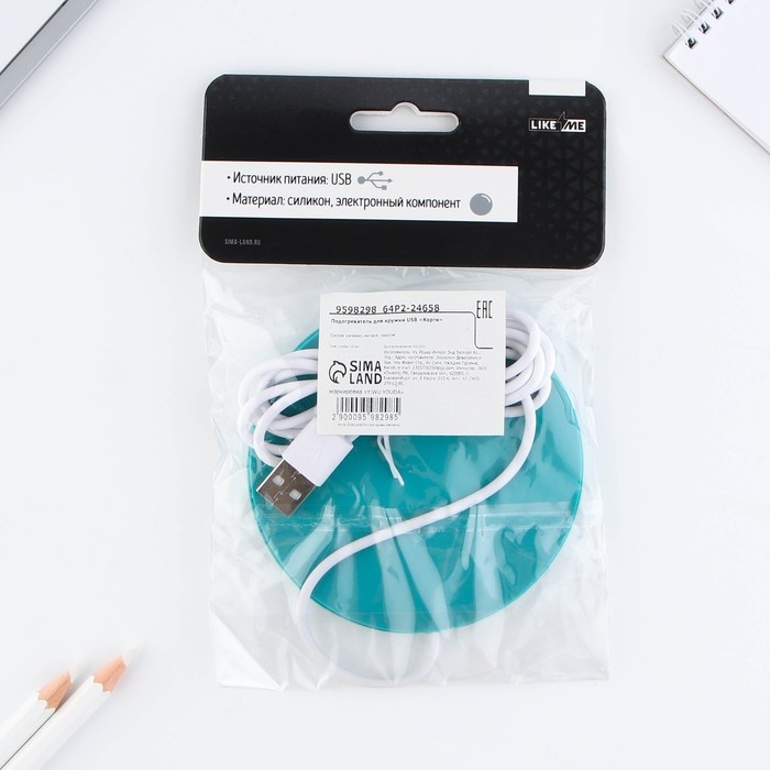 Подставка для кружки USB «Корги», 10 х 10 см. Подставка для кружки USB «Корги», 10 х 10 см.
