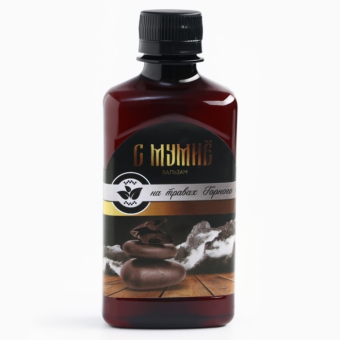 Бальзам безалкогольный &laquo;С мумиё&raquo;: шиповник, рябина, боярышник, смородина, календула, чабрец, кипрей, валериана, зверобой, мята, мумиё, в пластиковой бутылке, 250 мл.