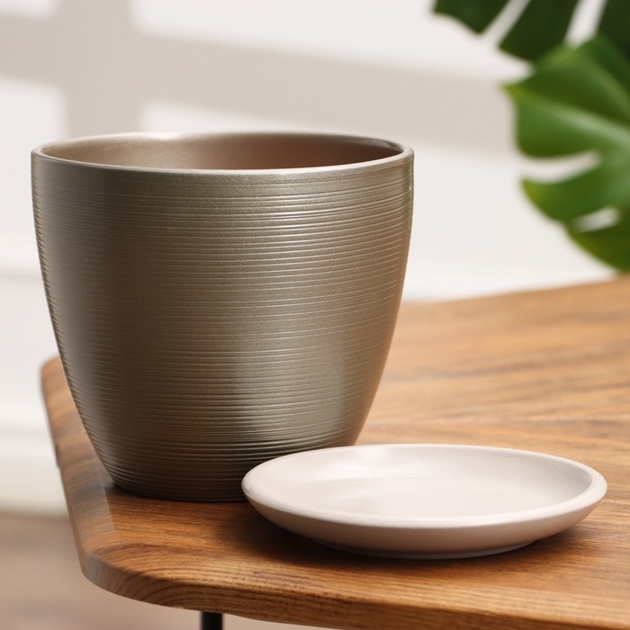 Горшок цветочный Горшок цветочный "Амелия" коричневый, 1,4 л