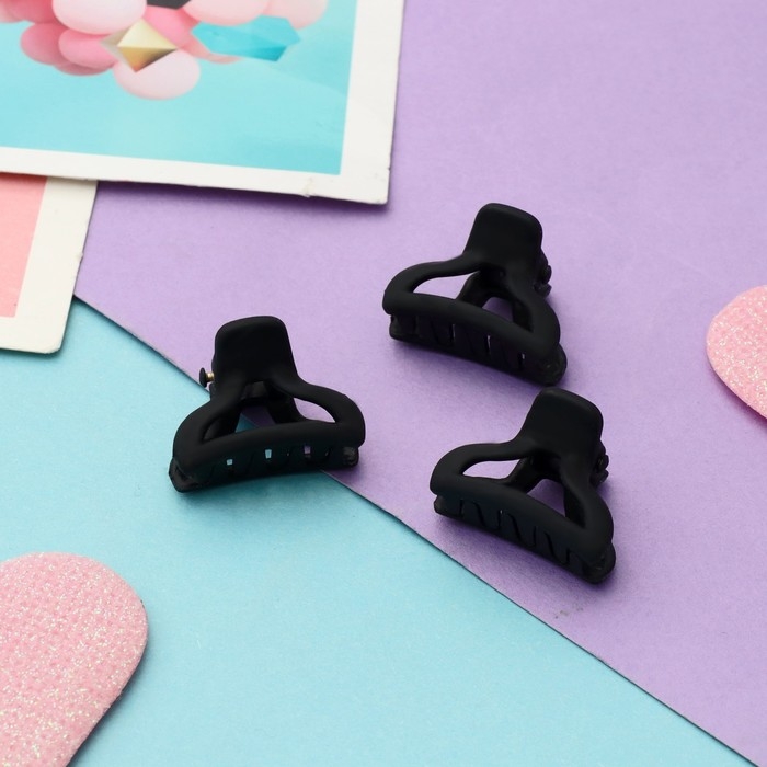 Краб для волос  Краб для волос "Ариэлла" (набор 6 шт) фигурный, 2,5 см, чёрный