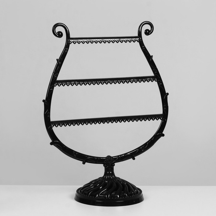 Подставка для украшений «Арфа», 34 места, 15×28×38 см, цвет чёрный Подставка для украшений «Арфа», 34 места, 15×28×38 см, цвет чёрный
