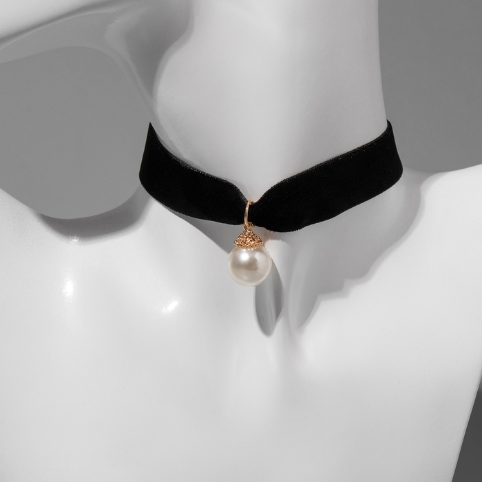 Чокер «Шарик», жемчужина, цвет чёрный, L=30 см Чокер «Шарик», жемчужина, цвет чёрный, L=30 см