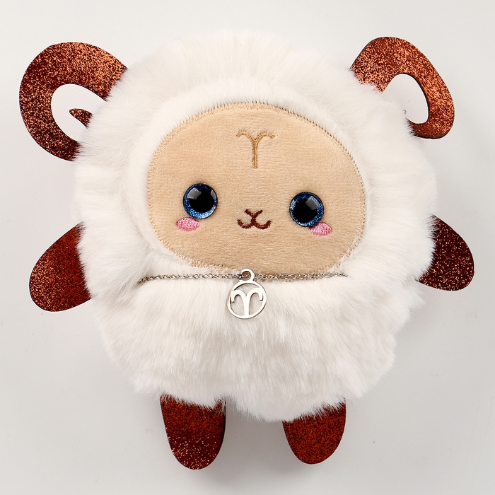 Мягкая игрушка — Зодиак «Создай своё украшение. Овен», с кулоном Мягкая игрушка — Зодиак «Создай своё украшение. Овен», с кулоном