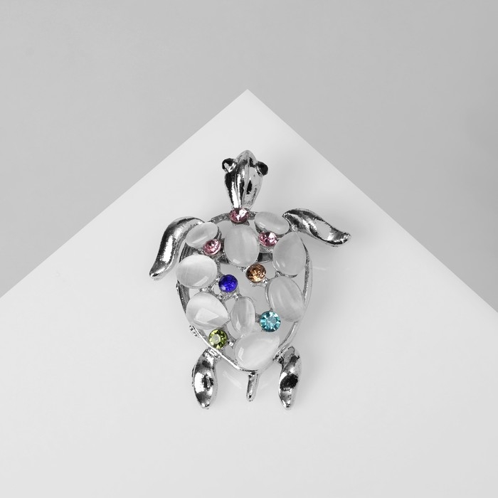 Брошь «Черепаха» морская, цветная в серебре Брошь «Черепаха» морская, цветная в серебре