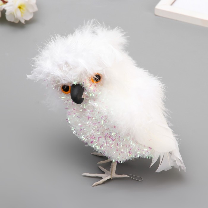 Пушистик  Пушистик "Совенок в блестках" белый 9х11х16 см