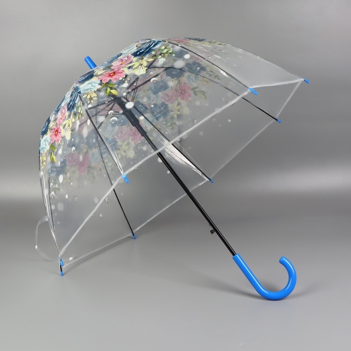 Зонт - трость полуавтоматический «Цветы», 8 спиц, R = 40/58 см, D = 116 см, цвет МИКС Зонт - трость полуавтоматический «Цветы», 8 спиц, R = 40/58 см, D = 116 см, цвет МИКС